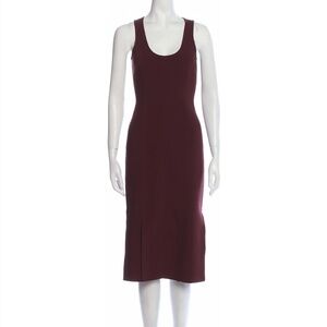 ELIZABETH AND JAMES Red Maroon Scoop Neck Midi Length Dress XS US 0